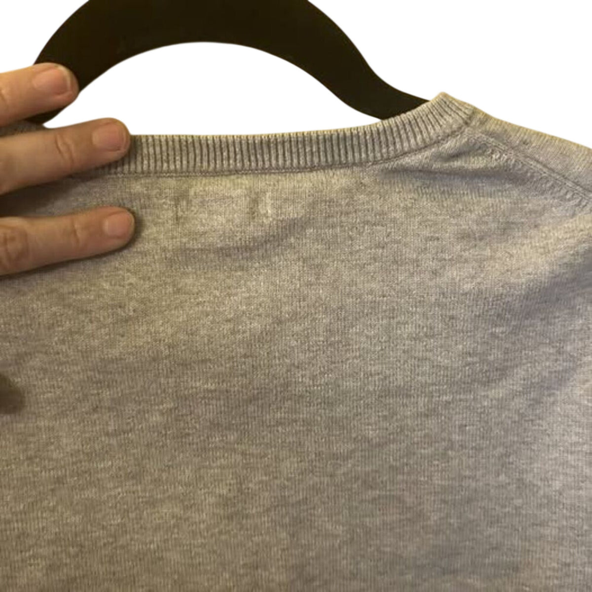 Amazon Essentials Boys 18 V-Neck Sweater Light Grey 100% Cotton Shrunken Boxy Fit