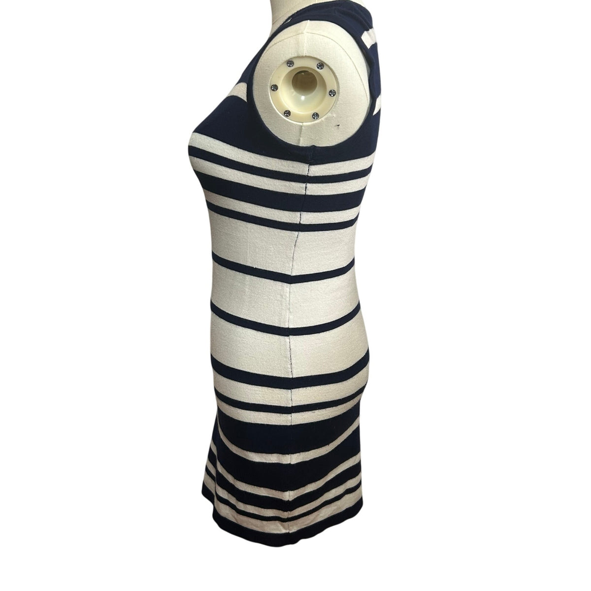 Two-O-Two Co Ltd Striped Knit Bodycon Dress Navy White Small