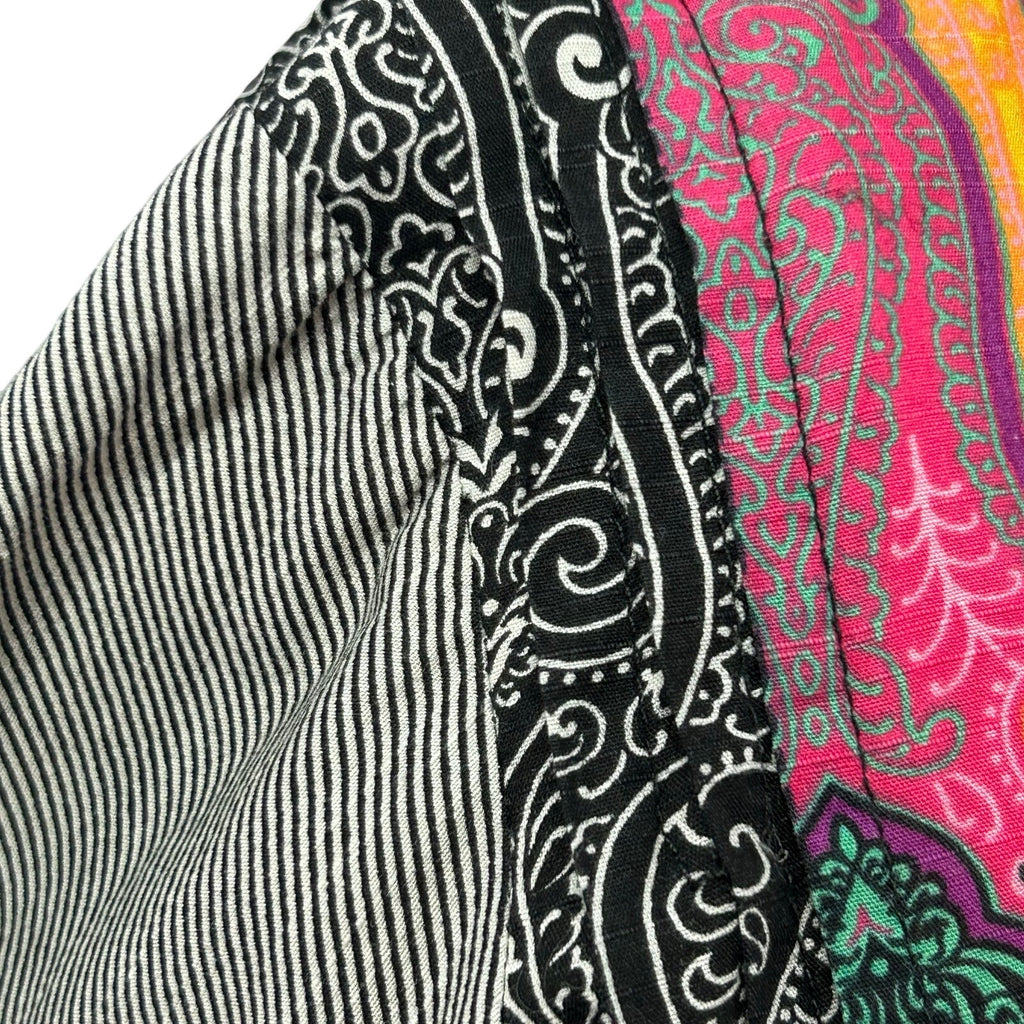 Artisan India L Multicolor Maxi Dress Paisley Silk Patchwork Maximalist Dopamine