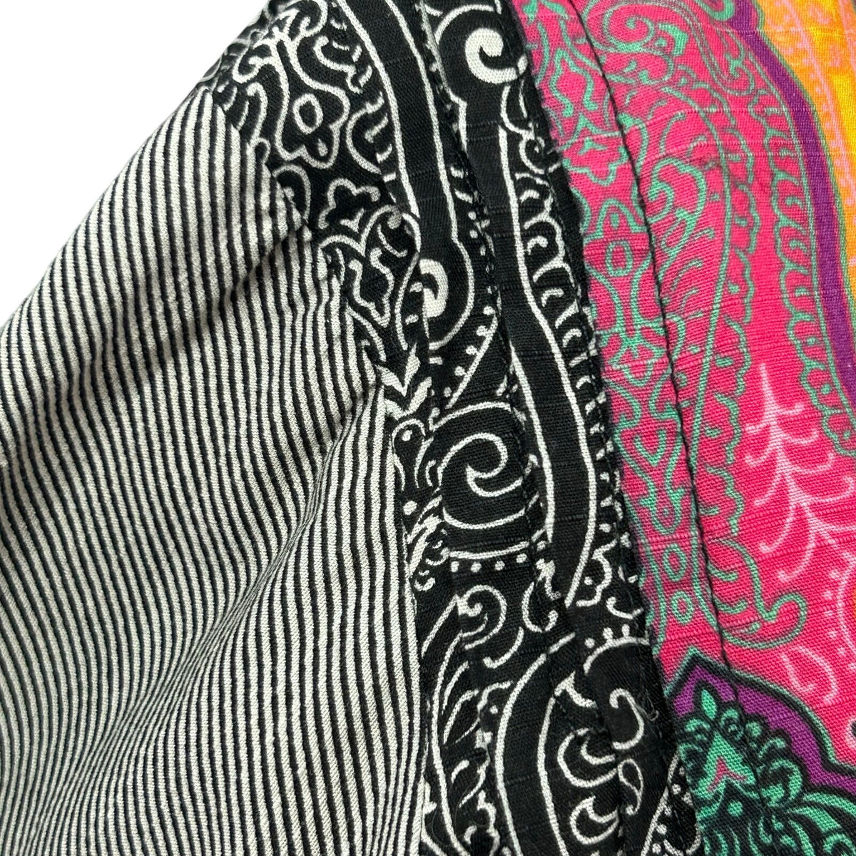Artisan India L Multicolor Maxi Dress Paisley Silk Patchwork Maximalist Dopamine