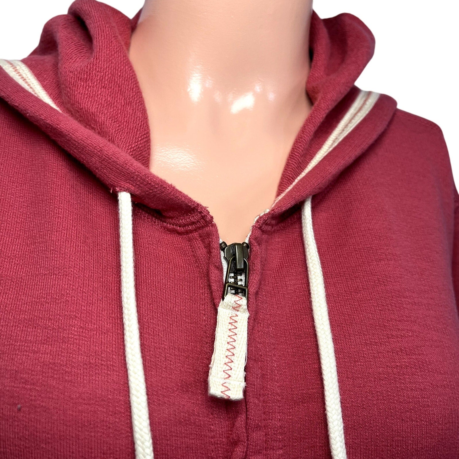 NWT L.L. Bean Garnet Rose Organic Cotton Full Zip Hoodie XL Gorpcore Casual