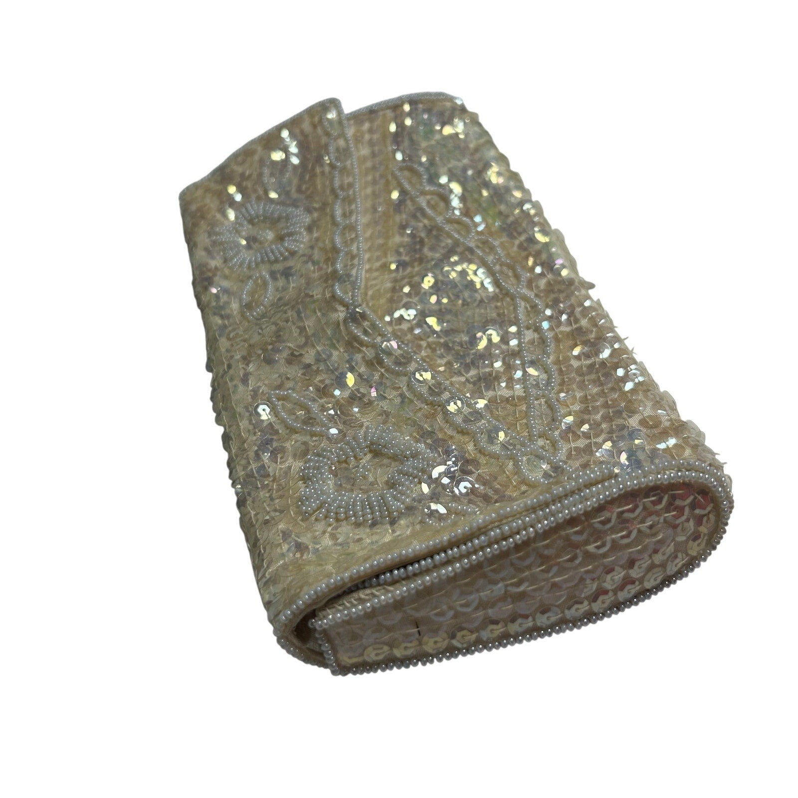 VTG 50s La Regale Beaded Sequin Clutch Evening Bag Handbag Small Bridal Coquette