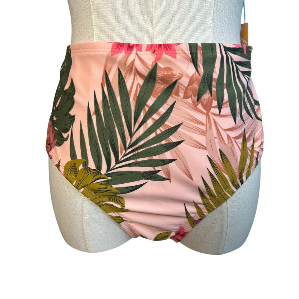 NWT Kona Sol Pink Green Triangle Bikini Swimsuit Set L D/DD Coquette Glam Boho