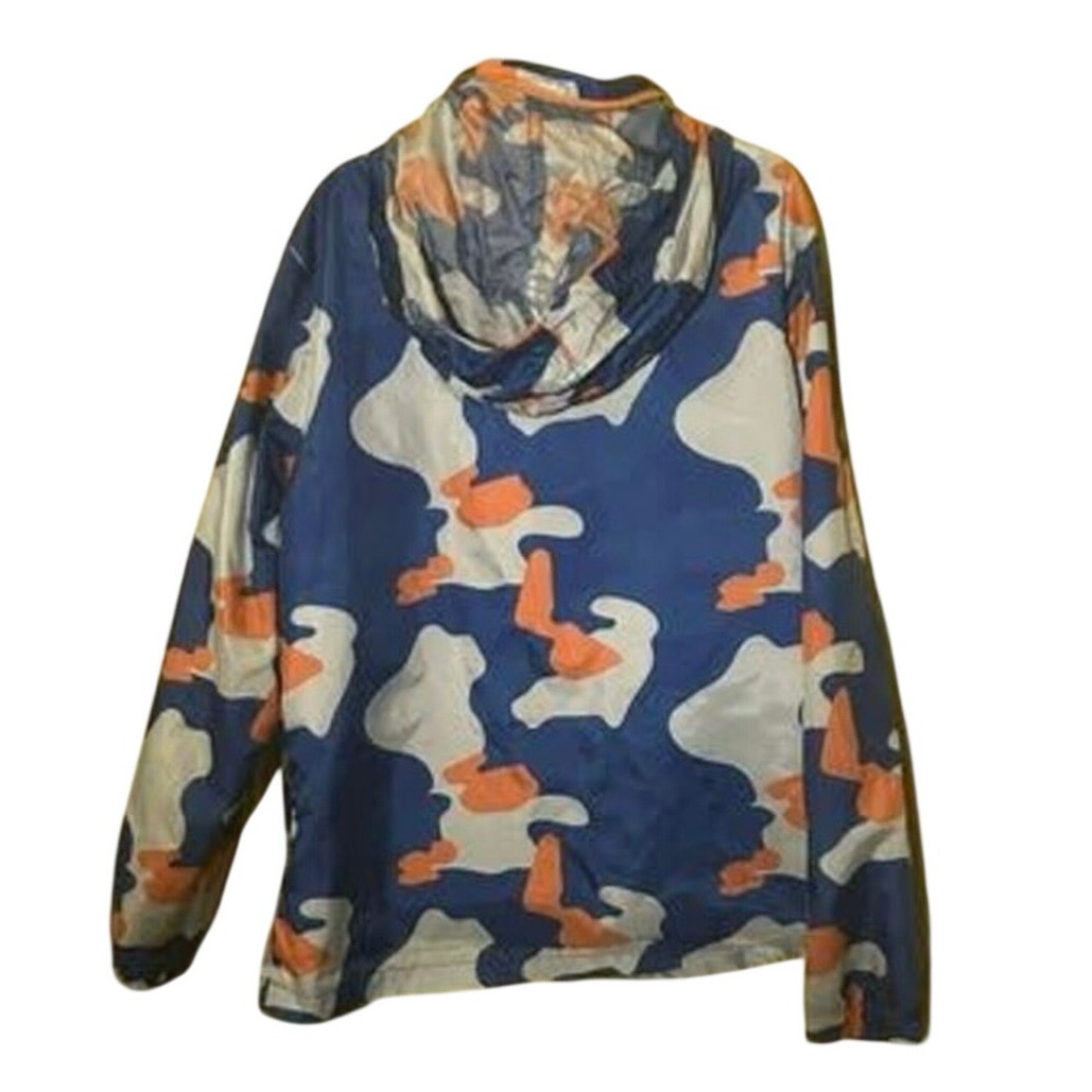 Cat & Jack Boys Camo Windbreaker Rain Jacket Size M 8/10 Blue Gorpcore Packable