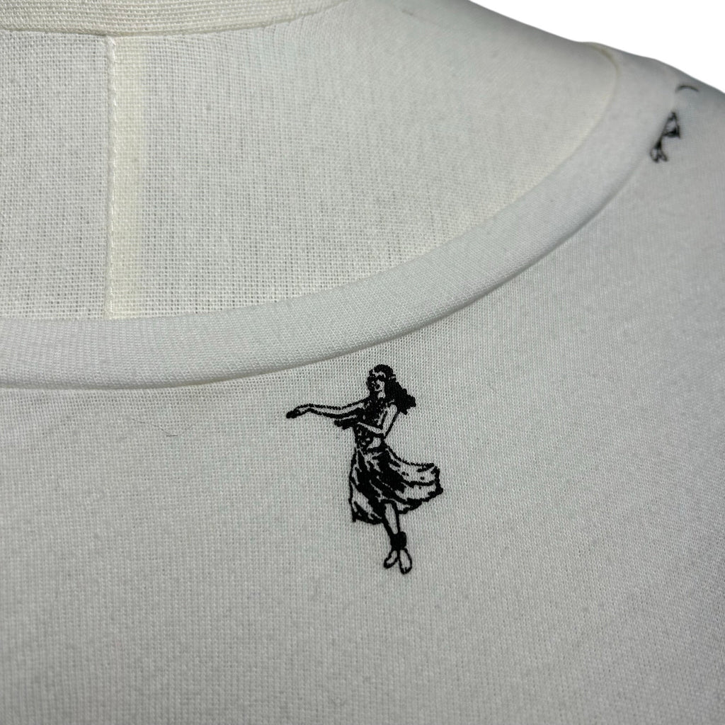 J.CREW Collection Tees Hula Girl Tank Top White Large Casual Hawaii Summer Boho