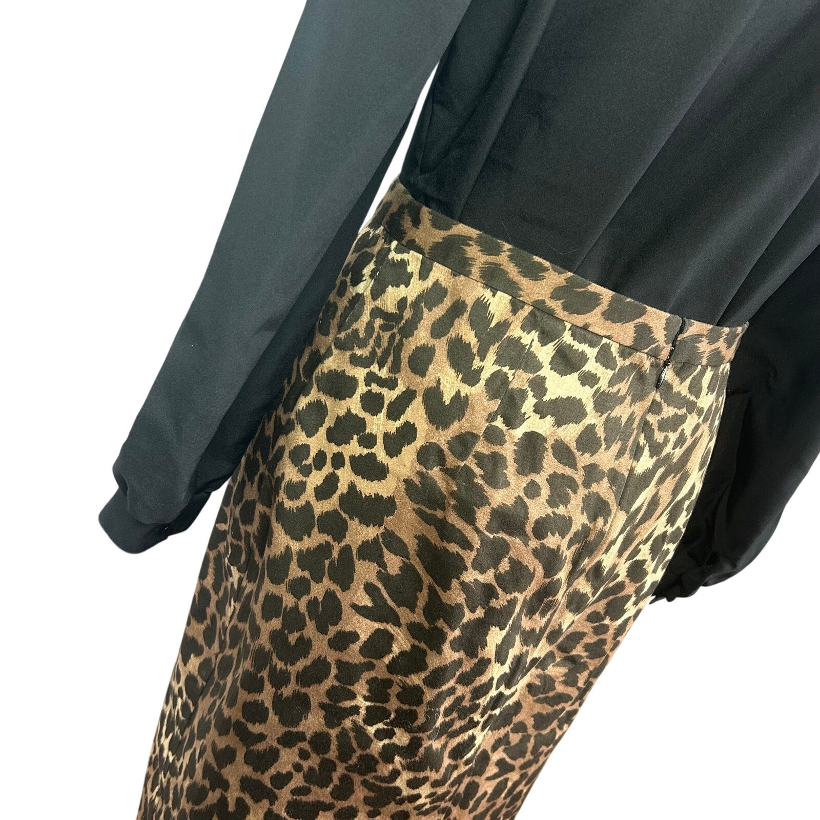 Michael Kors Animal Print Cotton Midi Pencil Skirt 8 Mob Wife Office Siren Chic