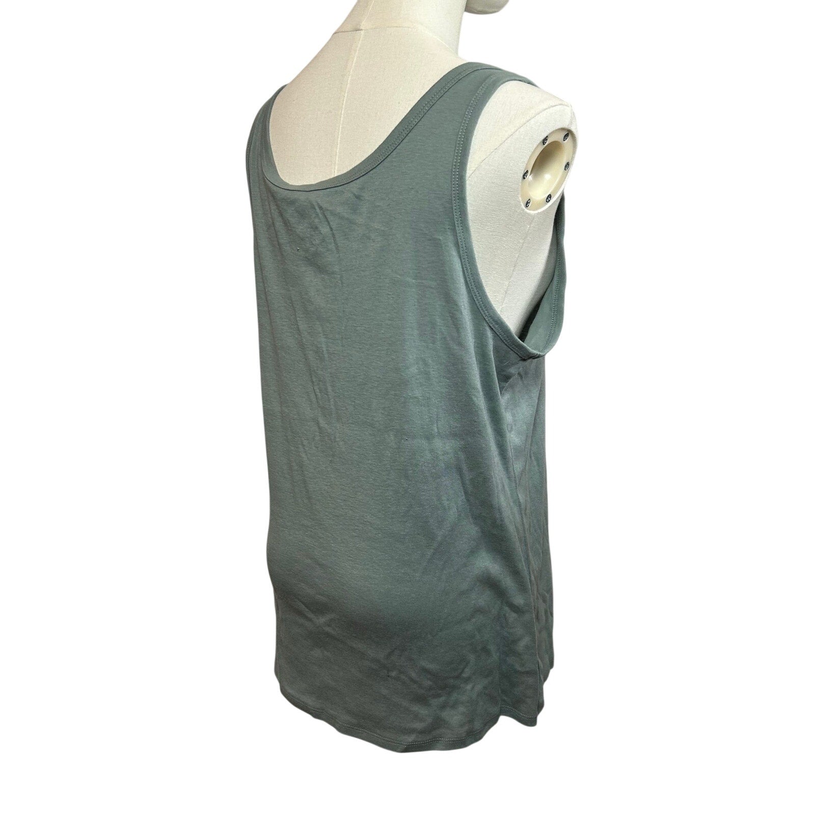 A New Day Gray Scoop Neck Tank Top Ribbed Knit Minimalist Basics XL Loungewear
