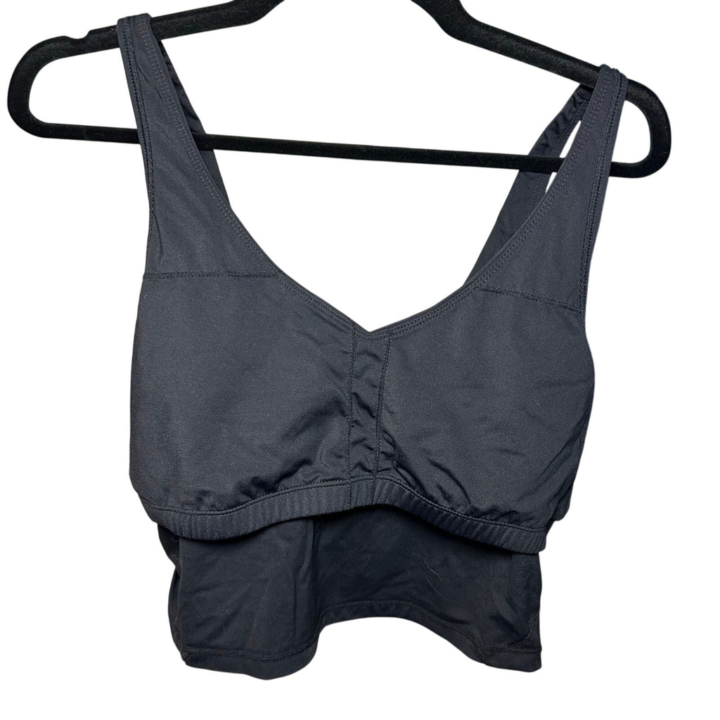 Black Built-In Bra Tank Dress High Stretch Large Minimalist Sportswear Casual