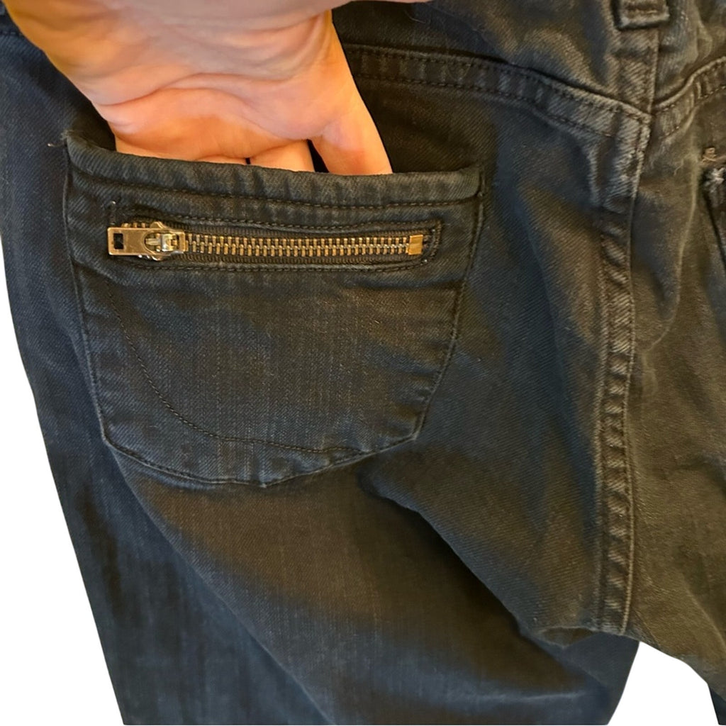 Paper Denim Cloth Black 10 Brinkely Jeans Moto Biker Ankle Zip Y2K Grunge Goth