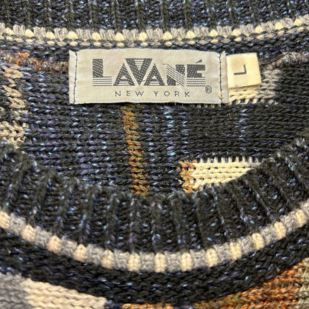 VTG 80s Lavane Brown Cosby Crewneck XL Sweater Retro Grunge Streetwear Casual