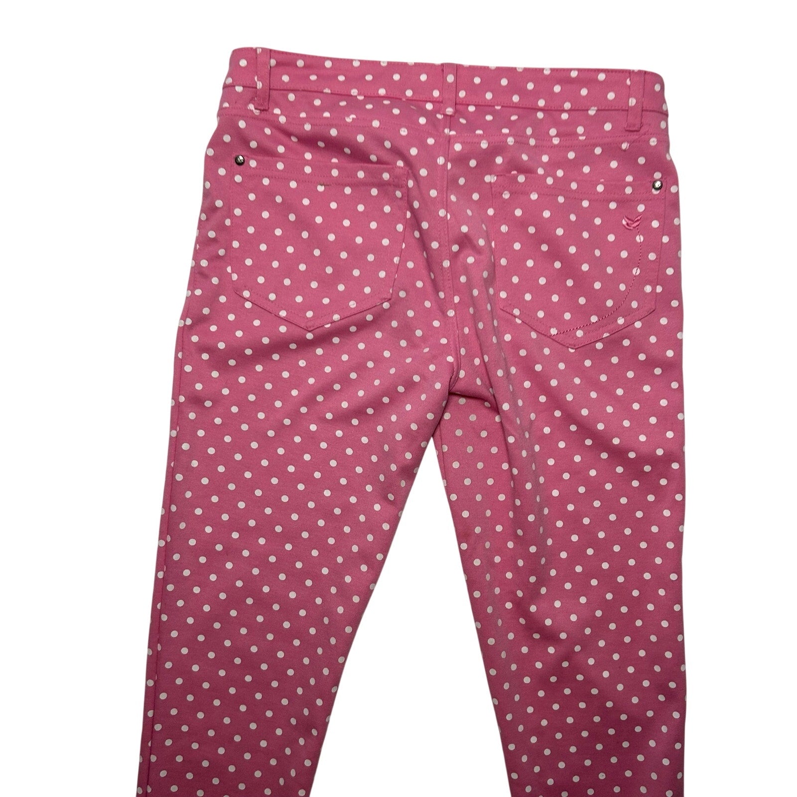 Dream Out Loud Selena Gomez L Pink Polka Dot Capri Pants Stretch Y2K Coquette