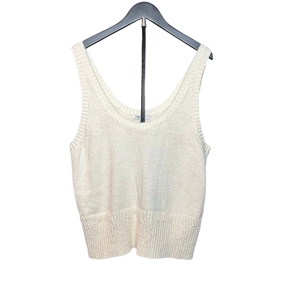 Madewell 2024 Texture-Stitch V-Neck Sweater Vest XL Ivory