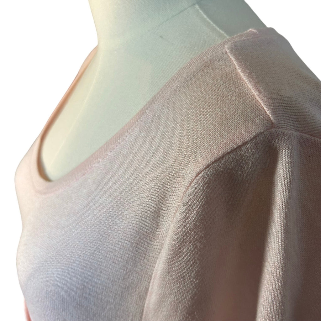 Hollister Pink Raw Hem Knit Long Sleeve Pullover Top Soft Coquette Casual Y2K