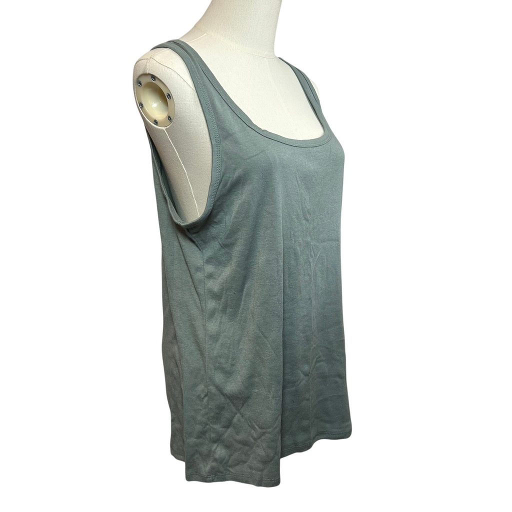 A New Day Gray Scoop Neck Tank Top Ribbed Knit Minimalist Basics XL Loungewear