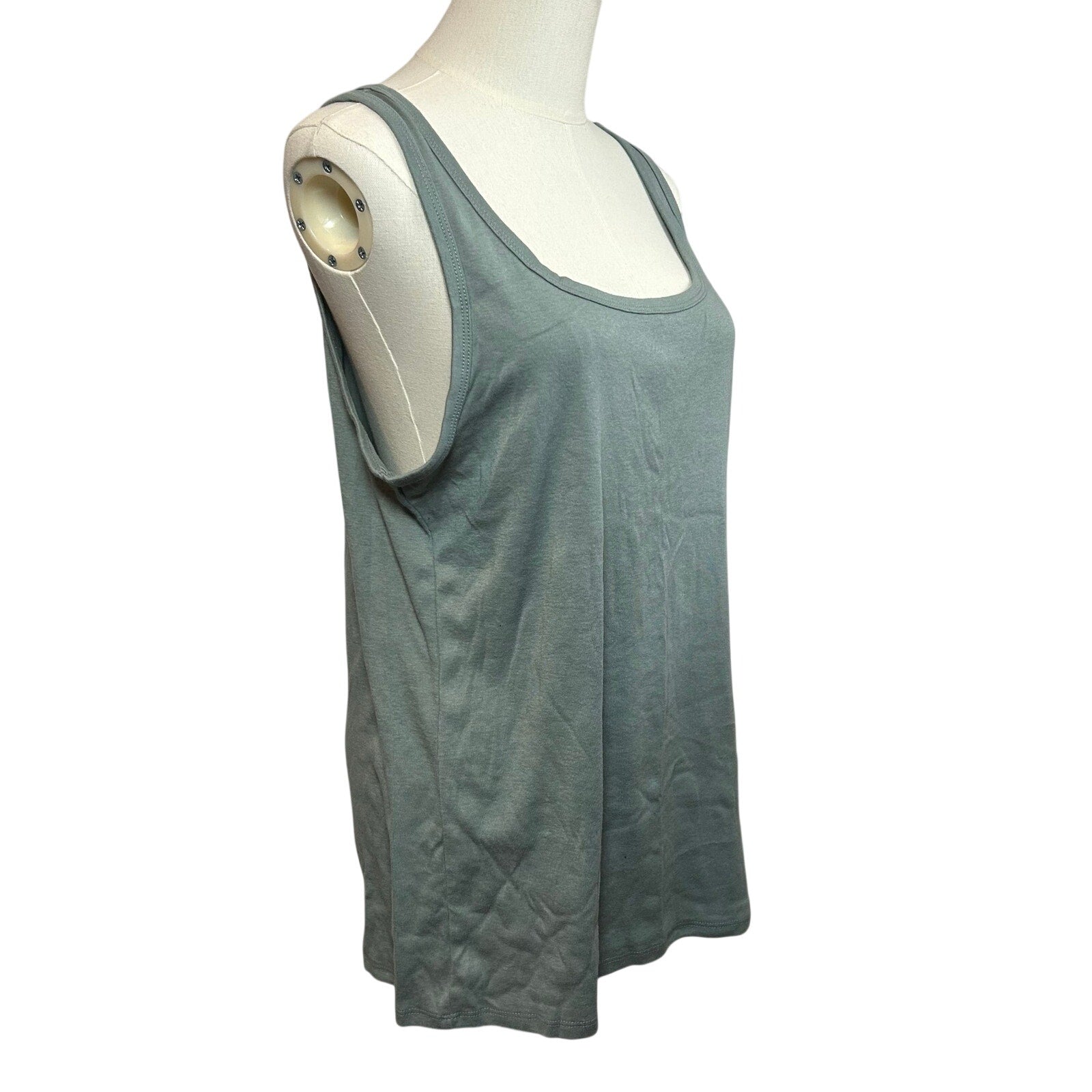 A New Day Gray Scoop Neck Tank Top Ribbed Knit Minimalist Basics XL Loungewear
