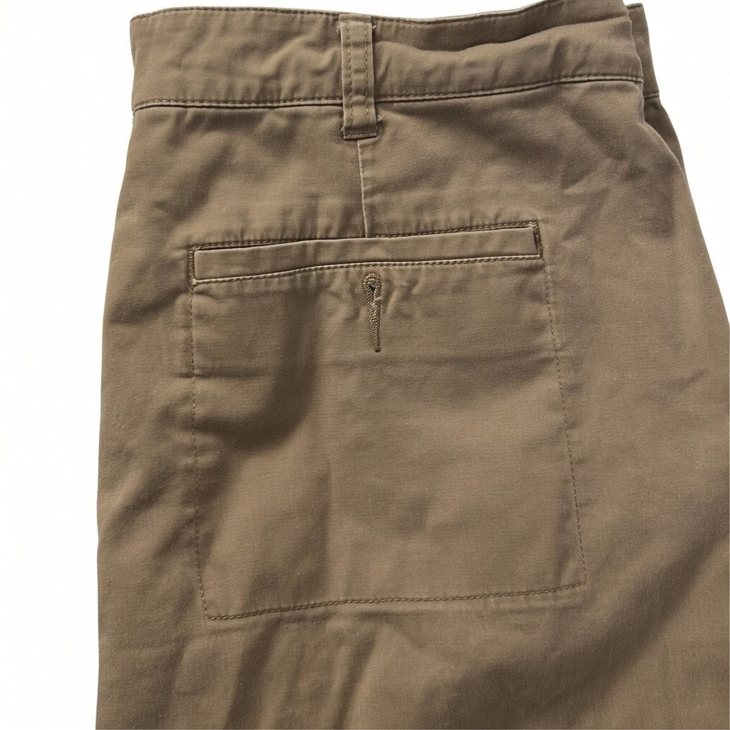 Coldwater Creek Tan Cotton Wide Leg Pants Size 10 Four Pocket Casual Career Y2K