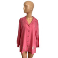 VTG 90s Sag Harbor 16W Pink Shirt Floral Embroidery Linen Rayon Grandma Cottage