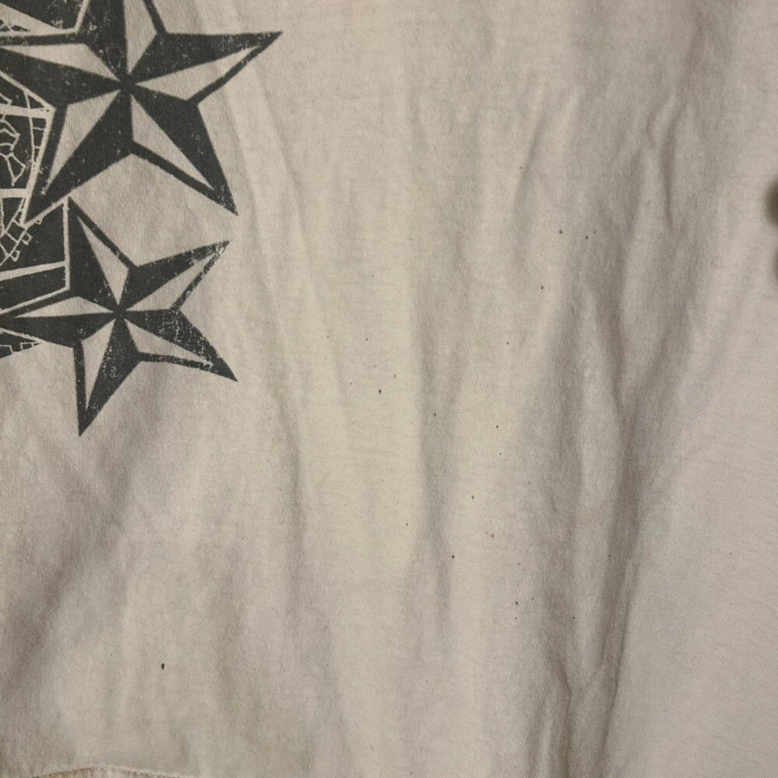 VTG Y2K Carbon Starburst Graphic Tee White Boxy Fit Streetwear XL Skater Grunge