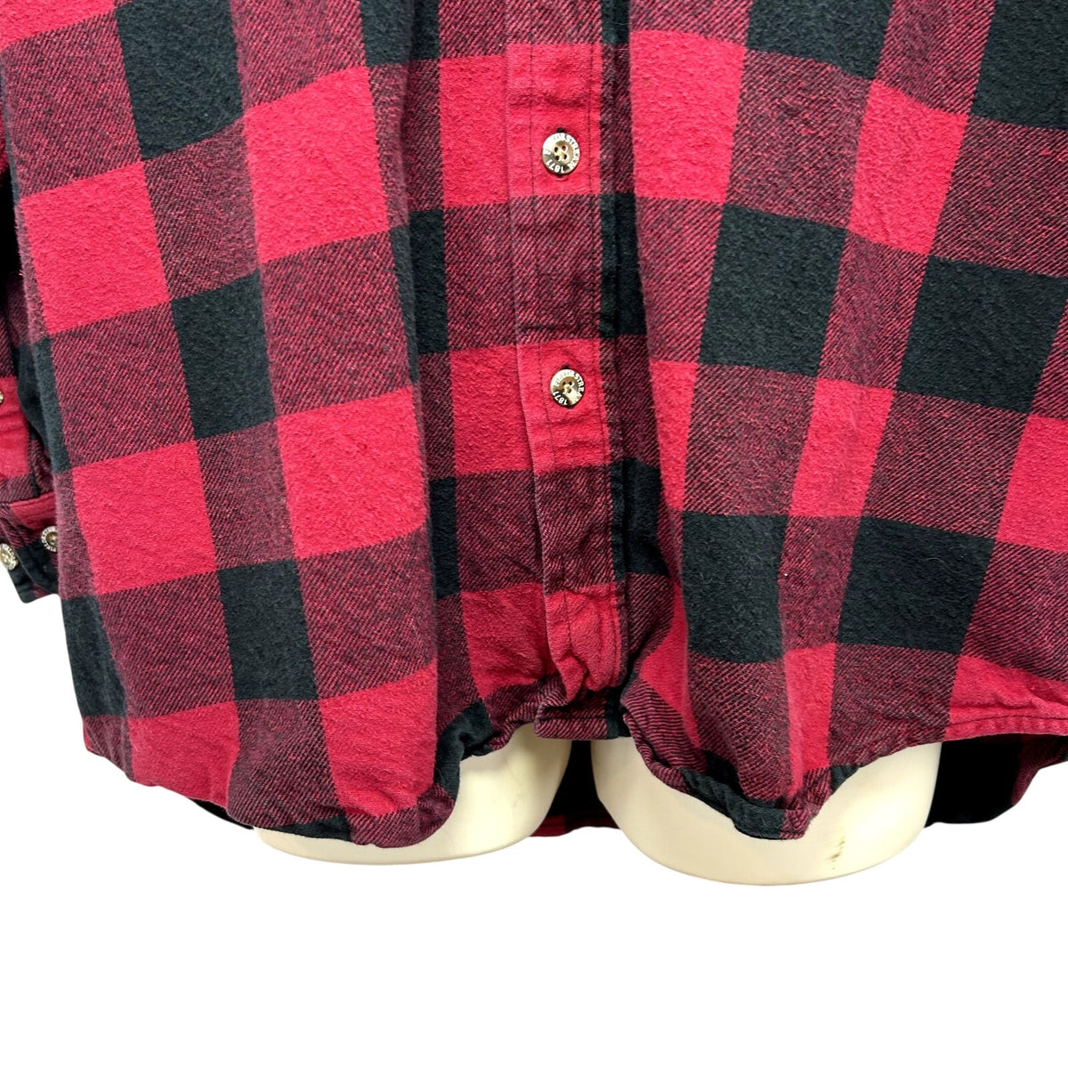 Field & Stream XL Red Buffalo Plaid Heavy Cotton Flannel Grunge Gorpcore Shirt