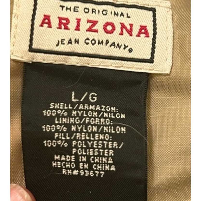 VTG Arizona Jean Co Reversible Puffer Vest Y2K Bronze Tan Gorpcore Large