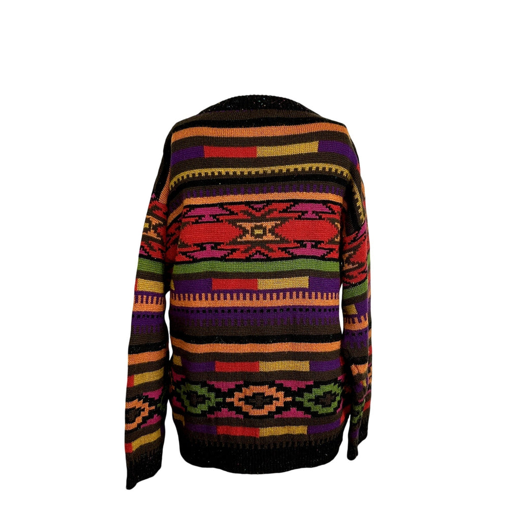 VTG 90s Hastings & Smith M Southwestern Aztec Cable Knit Crewneck Sweater