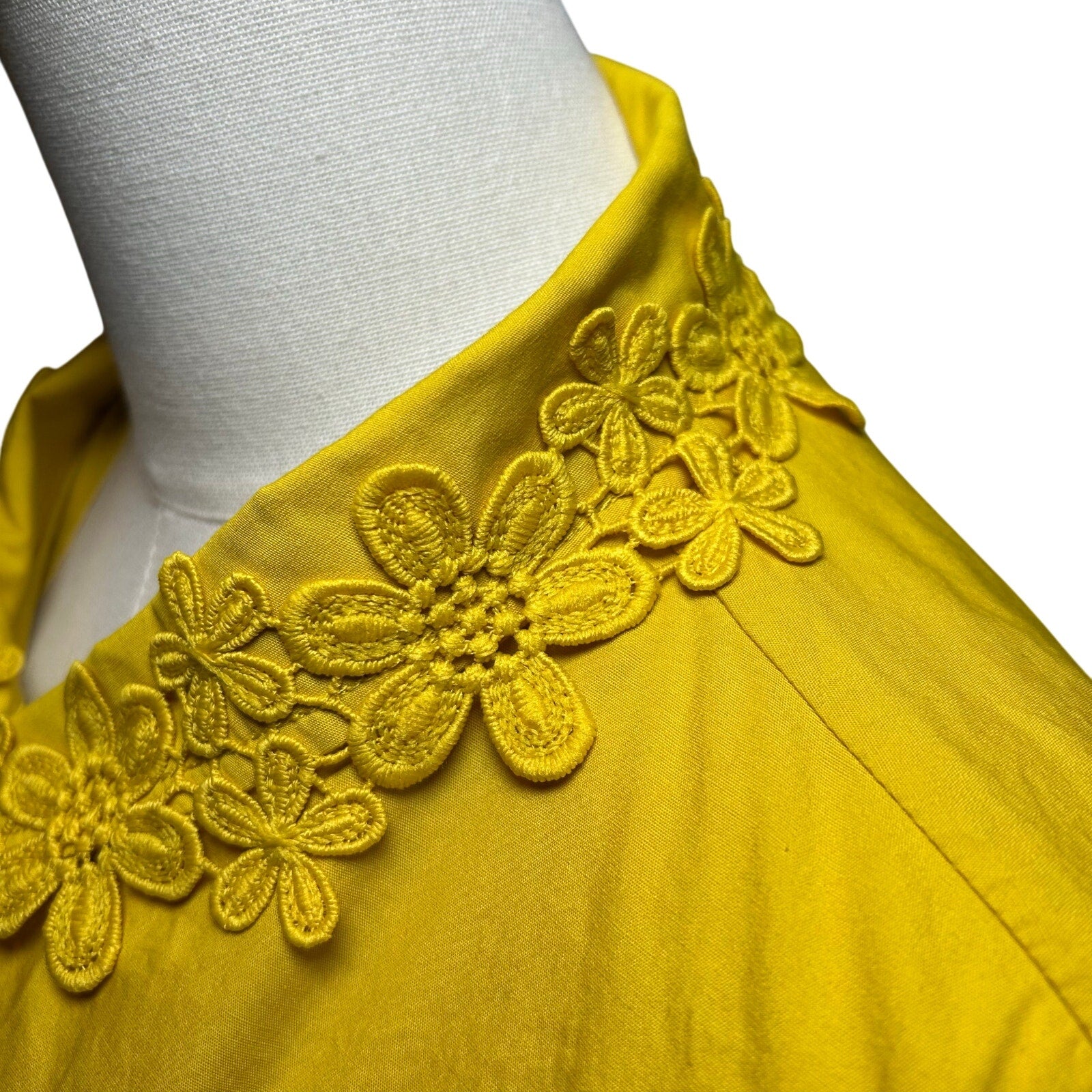 Savage X Fenty Yellow Floral Lace Trim 100% Cotton Shirt Plus Size 2X