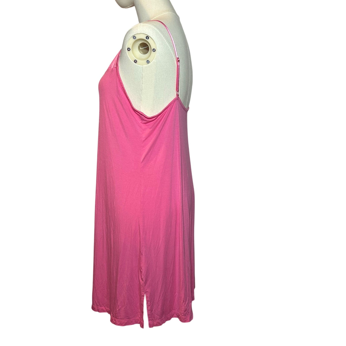 Soft Pink Bamboo Viscose Cami Nightgown Satin Trim Sleepwear Chemise Small
