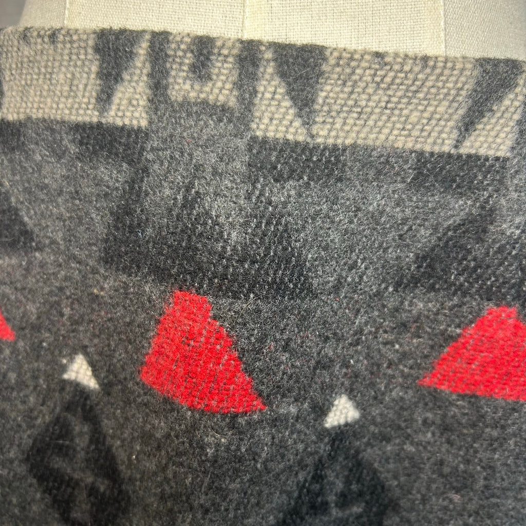 VTG The Last Best Place Southwestern Wool Blend Mini Skirt Black Red Aztec Sz 10