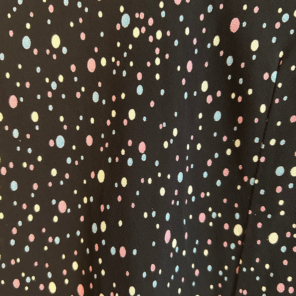 VTG Lily Black Multi Confetti Polka Dot Size M Handkerchief Hem Whimsigoth Dress
