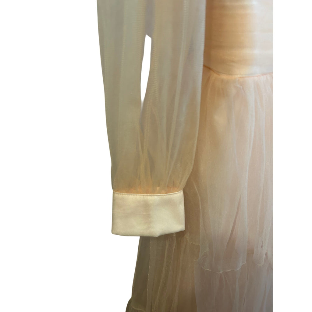 VNAIX Blush Pink Tulle Tiered Formal Gown Corset Back Fairycore Prom Dress SZ 16