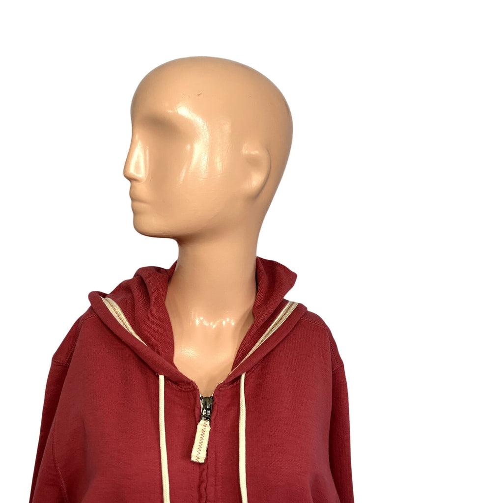 NWT L.L. Bean Garnet Rose Organic Cotton Full Zip Hoodie XL Gorpcore Casual