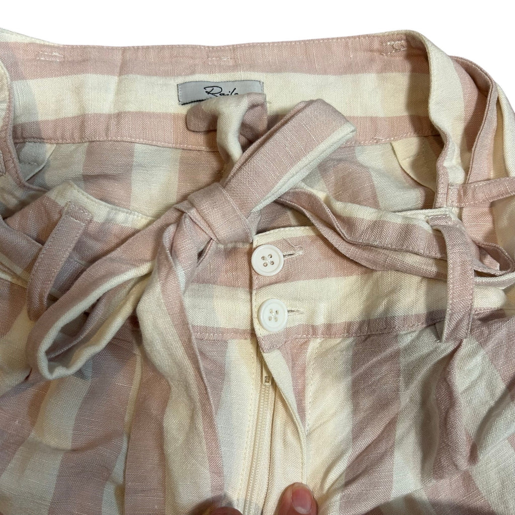 Rails Katy Petal Stripe Shorts Pink White Rayon Linen Medium Coquette Preppy
