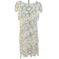 VTG 1960s Sheer Cream Lace Tiered Midi Dress Whimsigoth Bridal Overlay S