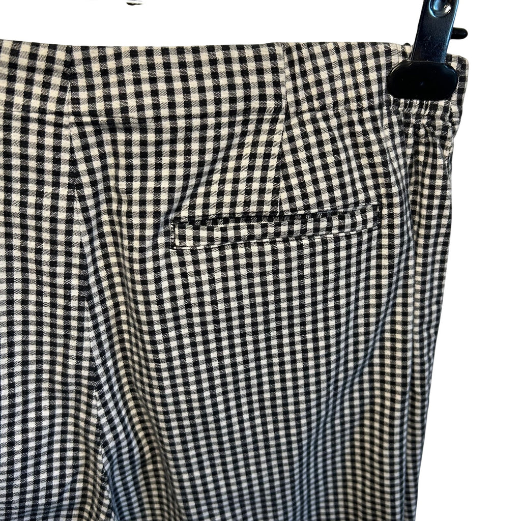 VTG 90s David Brooks Gingham Pants 8 29 Black White Retro Plaid Cigarette Slacks