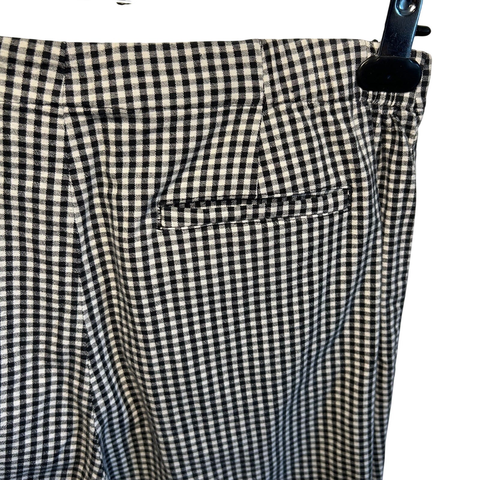 VTG 90s David Brooks Gingham Pants 8 29 Black White Retro Plaid Cigarette Slacks