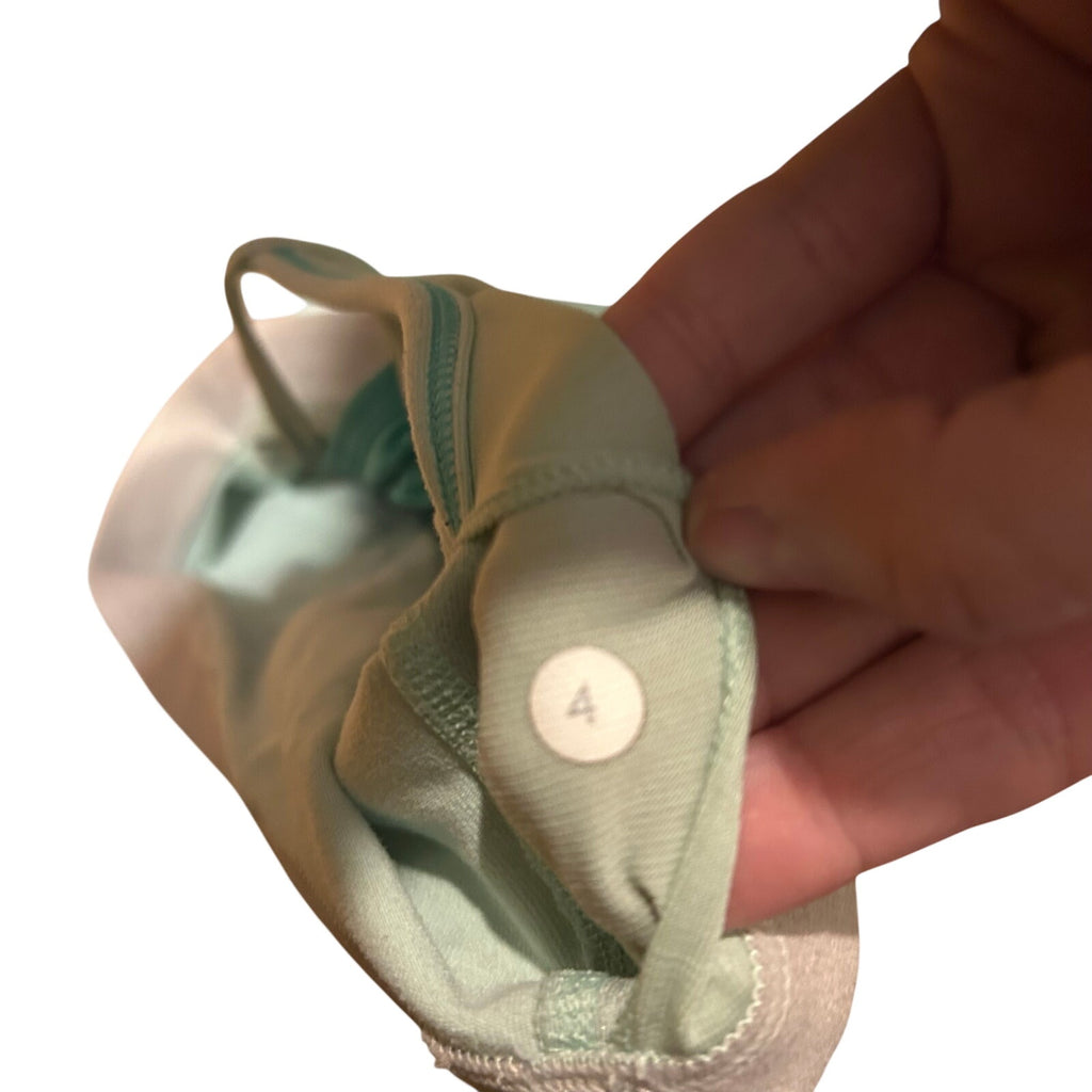 Lululemon No Limit Tank Teal Mint Green Size 4 Built In Bra 2-in-1 Clean Girl
