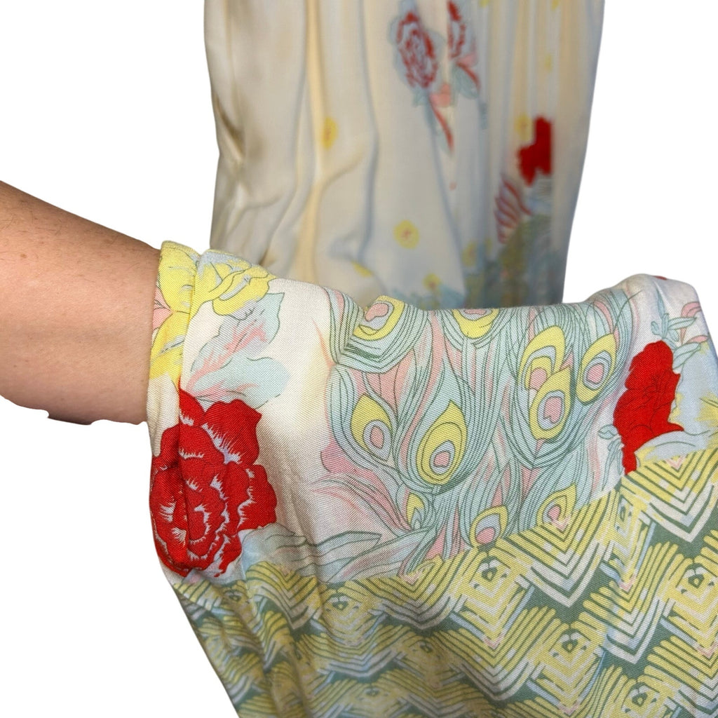 Chelsea & Violet Psychedelic Floral Jumpsuit Large Rayon Spaghetti Strap Pockets