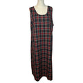 Willow Ridge Red Green Plaid Sleeveless Tartan Dress PXL Grunge Dark Academia