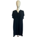 Black Boho Lace Mini Dress Plus Size 2X Lace Casual Pocket Indie Minimalist Twee