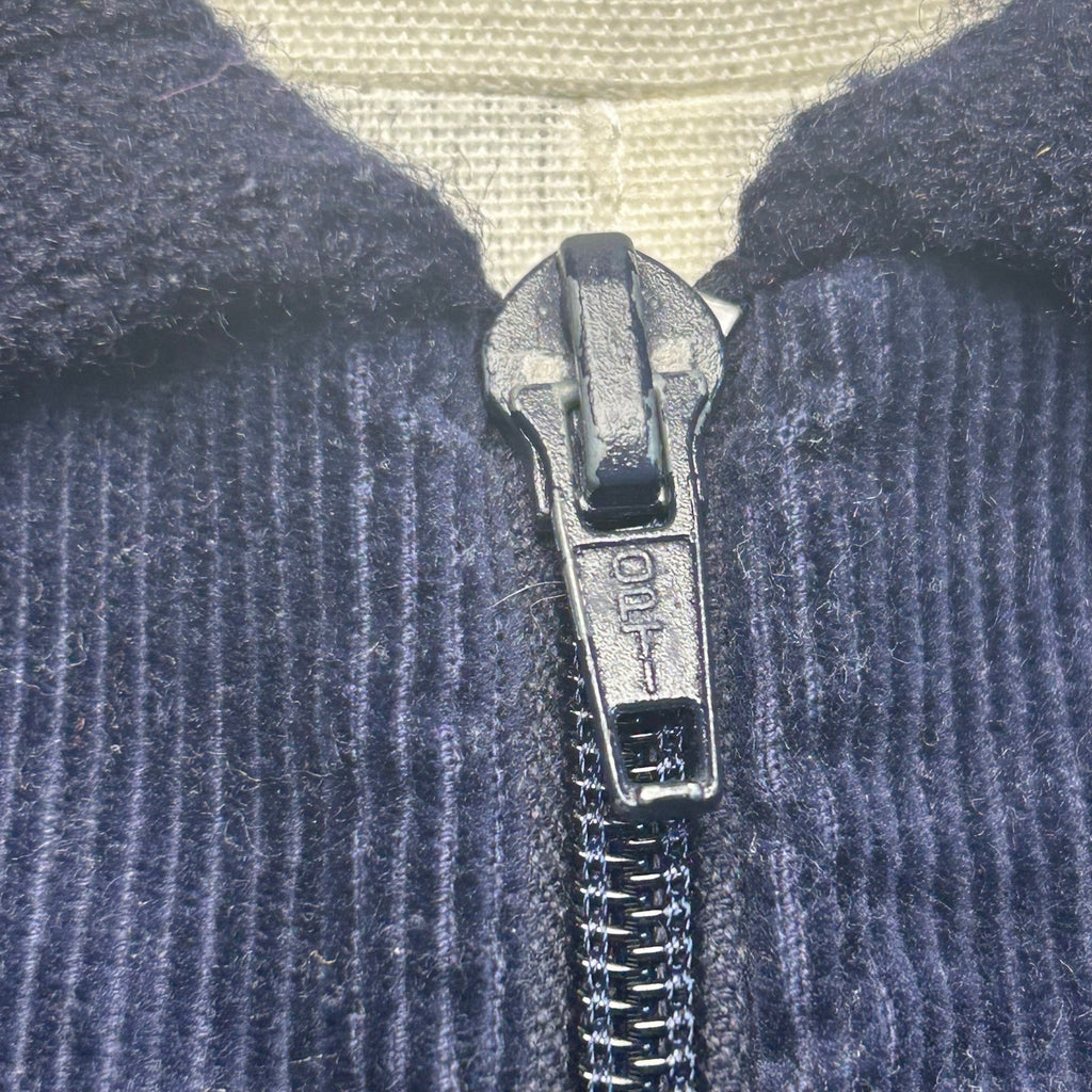 VTG 80s St Michael Navy Ribbed Knit Zip-Up XS Cardigan UK Heritage Retro Casual