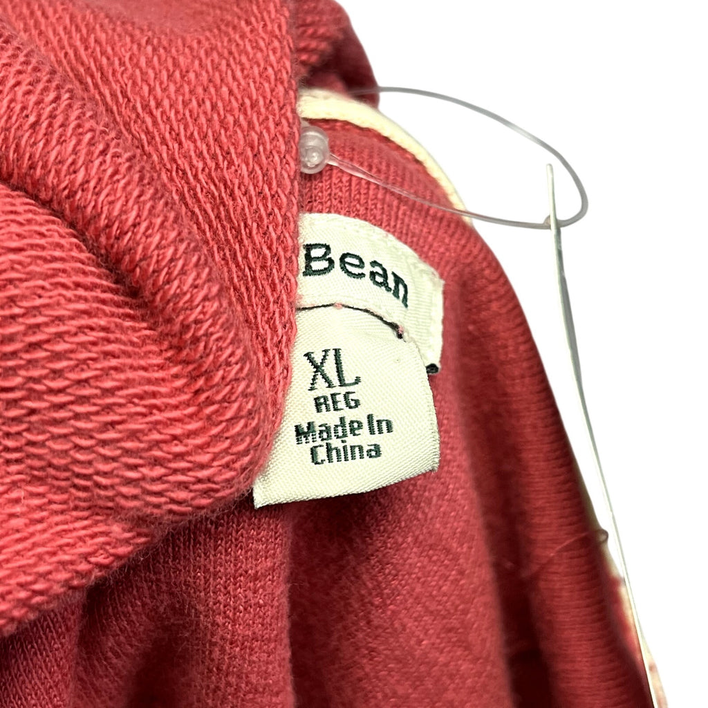 NWT L.L. Bean Garnet Rose Organic Cotton Full Zip Hoodie XL Gorpcore Casual
