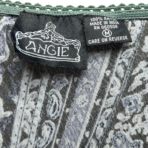 Angie Grey Rayon Midi Skirt S/M Y2K 90s Grunge Boho Casual Minimalist Whimsigoth