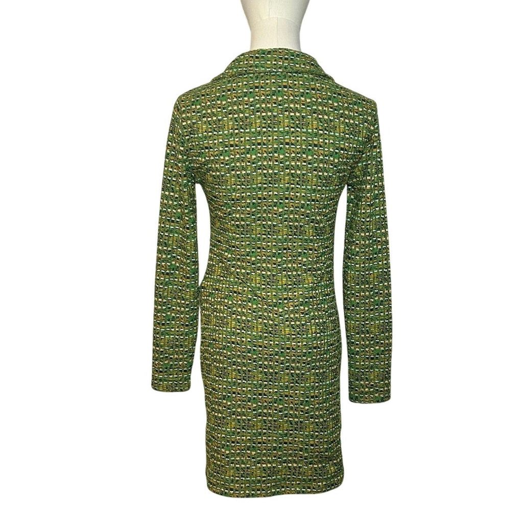 Stradivarius Green Long Sleeve Knit Dress M Minimalist Preppy Retro Streetwear