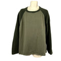 Eddie Bauer 2XL Green Dolman Sleeve Cotton Gauge Sweater Casual Basic Monochrome