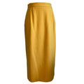 VTG 70s Peabody House Yellow Wool Pleated 4 Midi Skirt Pockets Boho Retro Twee