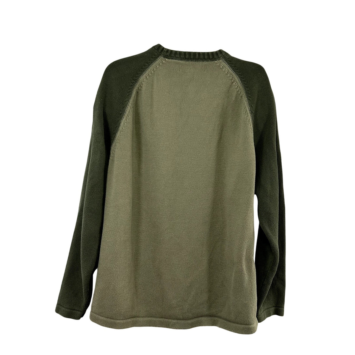 Eddie Bauer 2XL Green Dolman Sleeve Cotton Gauge Sweater Casual Basic Monochrome