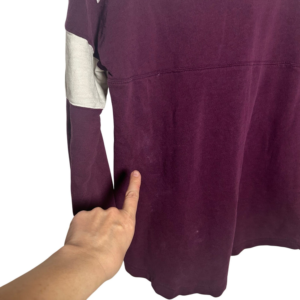 PINK Victoria's Secret Maroon Rainbow Spirit Jersey XS Oversized Loungewear