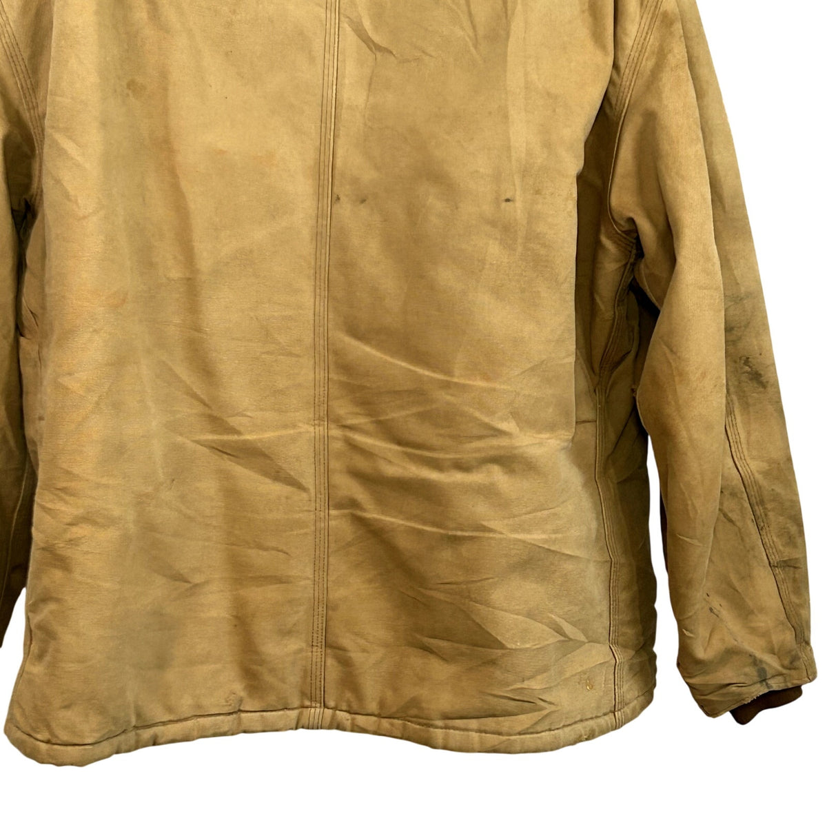 VTG 90s Carhartt J18 48R Tan Quilted Duck Detroit Work Barn Jacket Coat Gorpcore