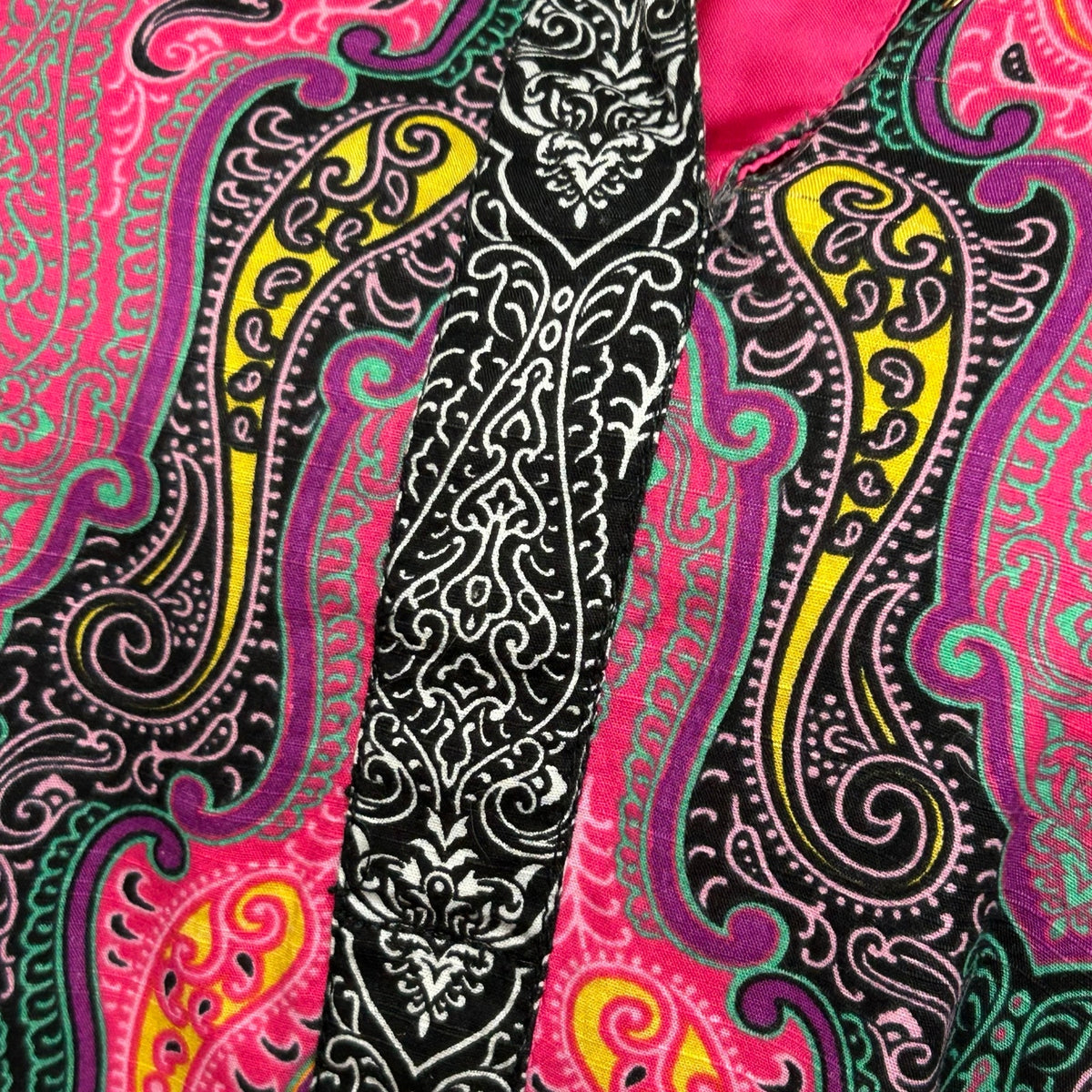 Artisan India L Multicolor Maxi Dress Paisley Silk Patchwork Maximalist Dopamine
