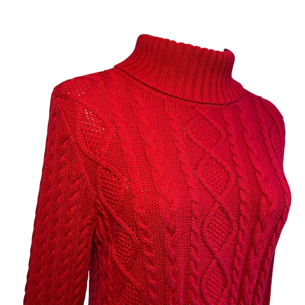 VTG 90s Jeanne Pierre Turtleneck M Sweater Cotton Knit Minimalist Retro Preppy